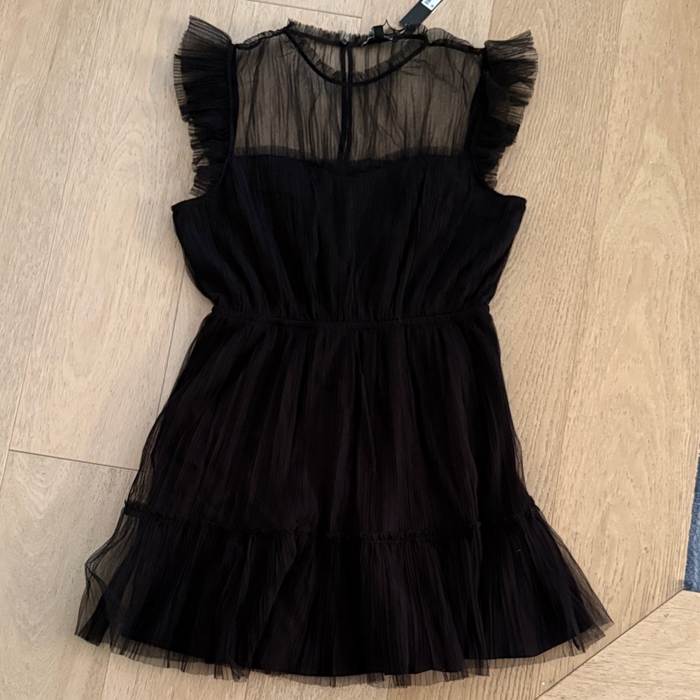 NWT Steve Madden Black Ruffle Dress size L